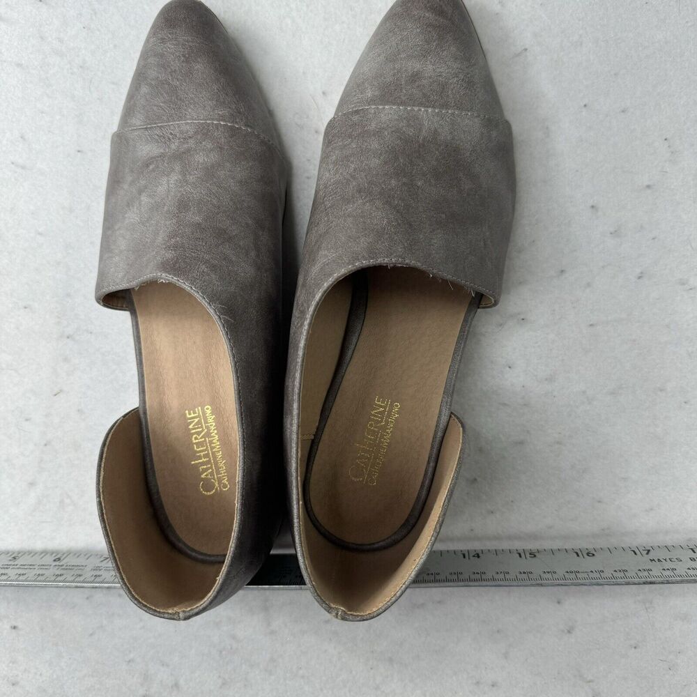Catherine Malandrino Swan D'Orsay Flat Gray Slip on Shoe Size 8.5